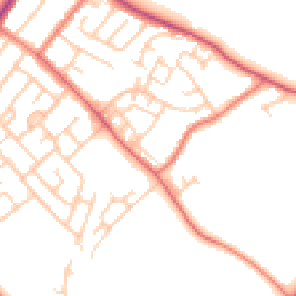 Daytime road noise heatmap for L23 1UE