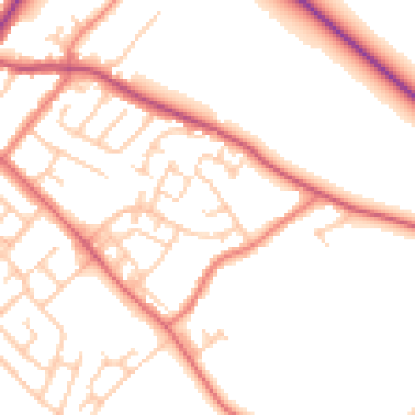 Daytime road noise heatmap for L23 1UJ