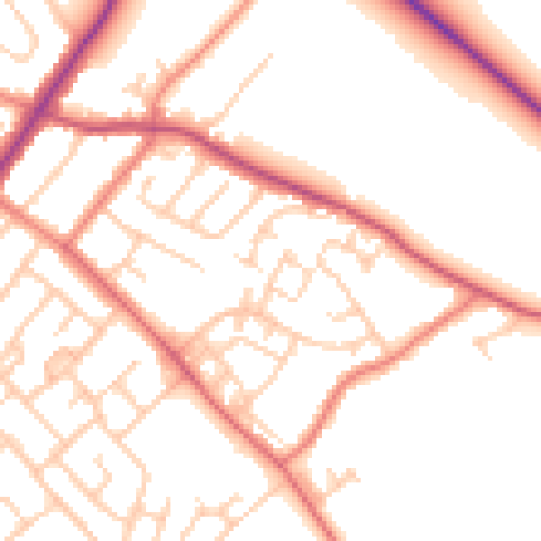 Daytime road noise heatmap for L23 1UW