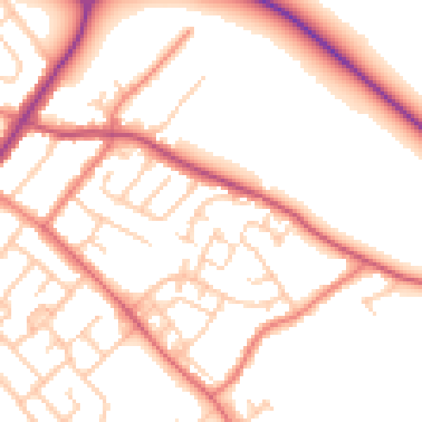 Daytime road noise heatmap for L23 1XL