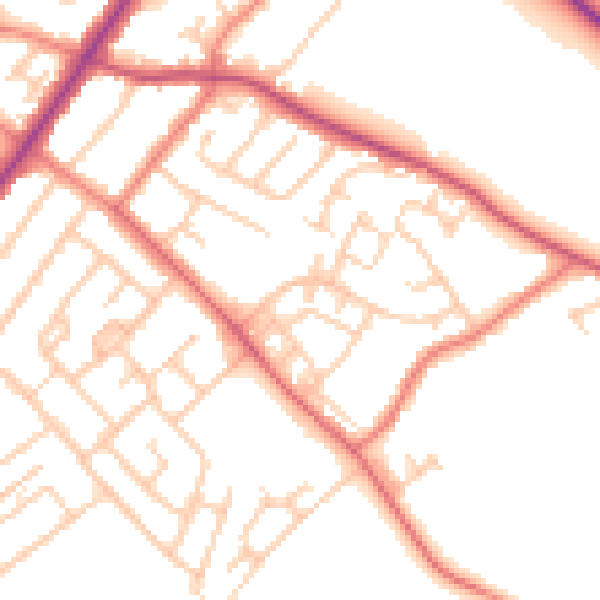 Daytime road noise heatmap for L23 1XQ