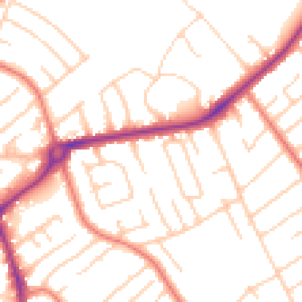 Daytime road noise heatmap for L23 2QY