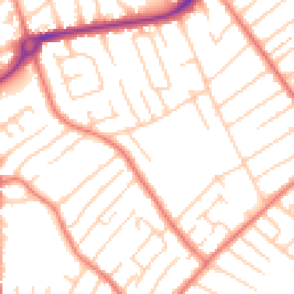 Daytime road noise heatmap for L23 2RJ