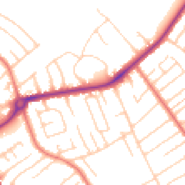 Daytime road noise heatmap for L23 2UQ