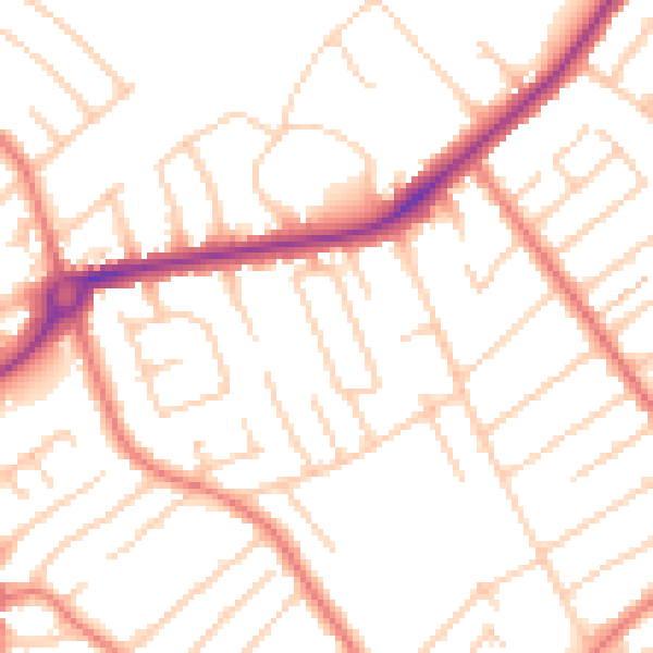 Daytime road noise heatmap for L23 2UU