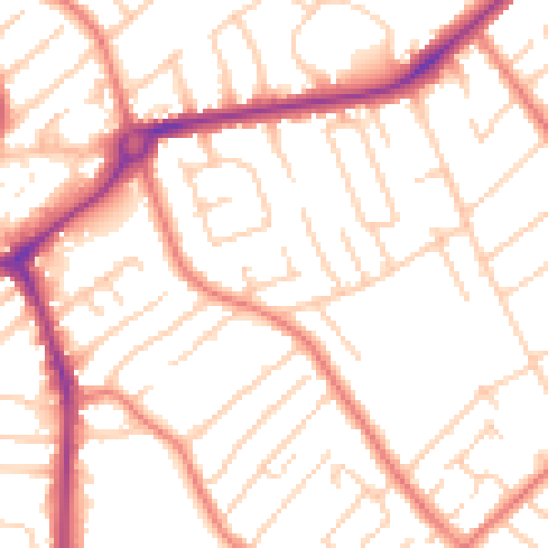 Daytime road noise heatmap for L23 2XH