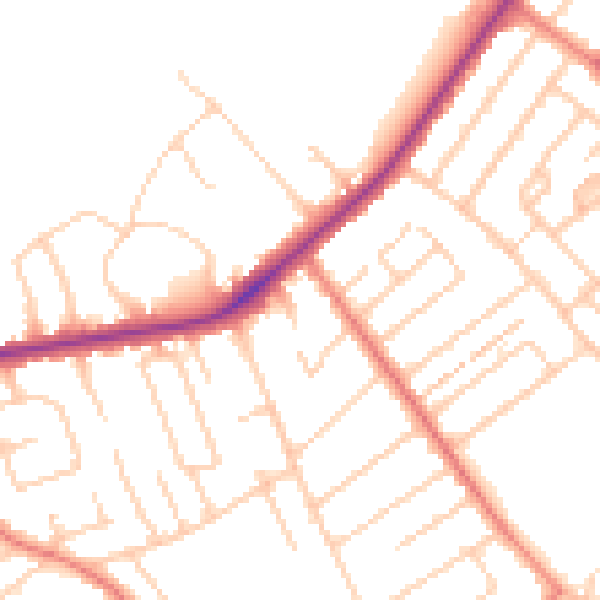 Daytime road noise heatmap for L23 2XJ