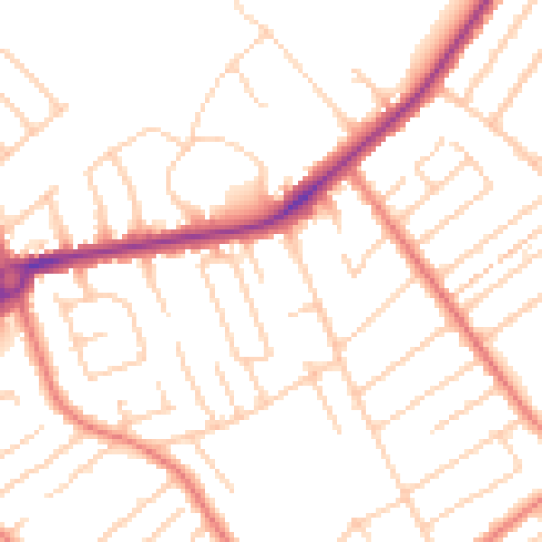 Daytime road noise heatmap for L23 2XN