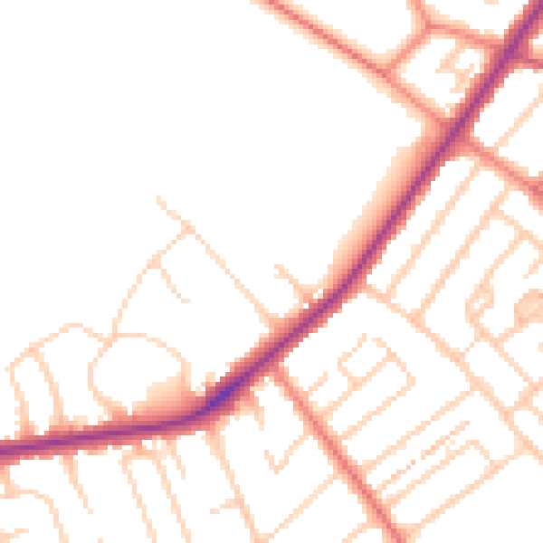 Daytime road noise heatmap for L23 2XT