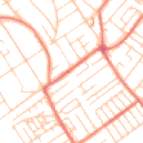 Daytime road noise heatmap for L23 3AQ