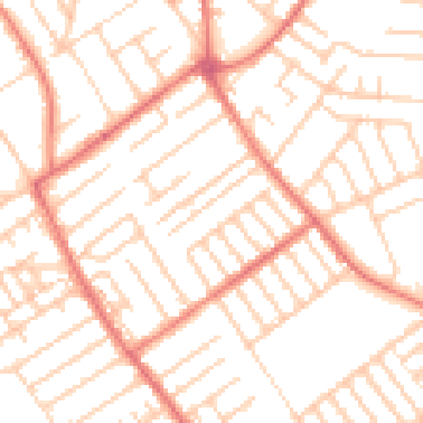 Daytime road noise heatmap for L23 3AY