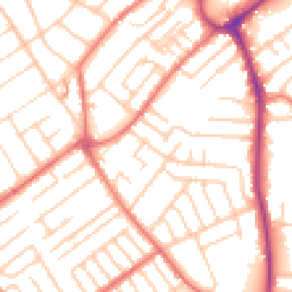Daytime road noise heatmap for L23 3BN