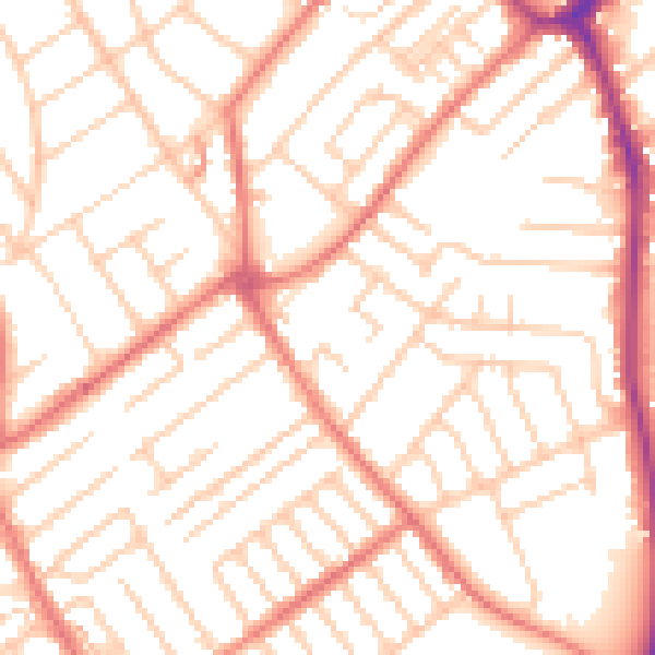 Daytime road noise heatmap for L23 3BS