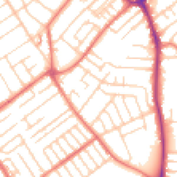 Daytime road noise heatmap for L23 3BU