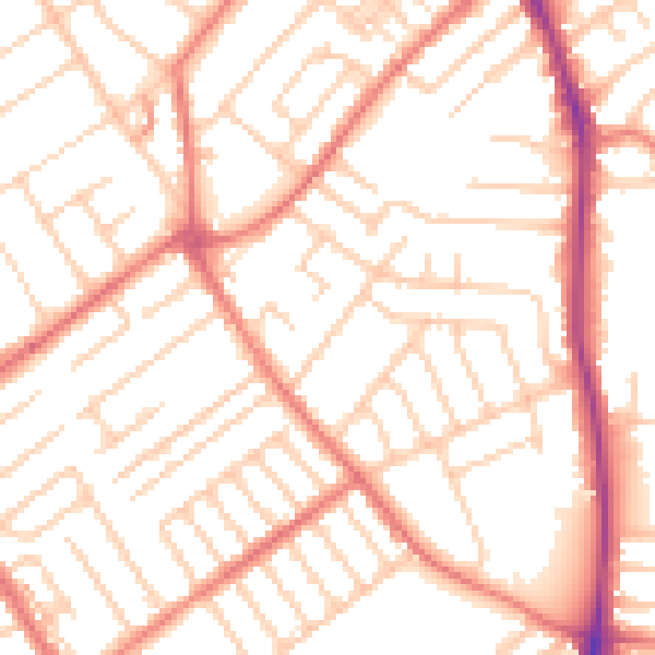 Daytime road noise heatmap for L23 3BX