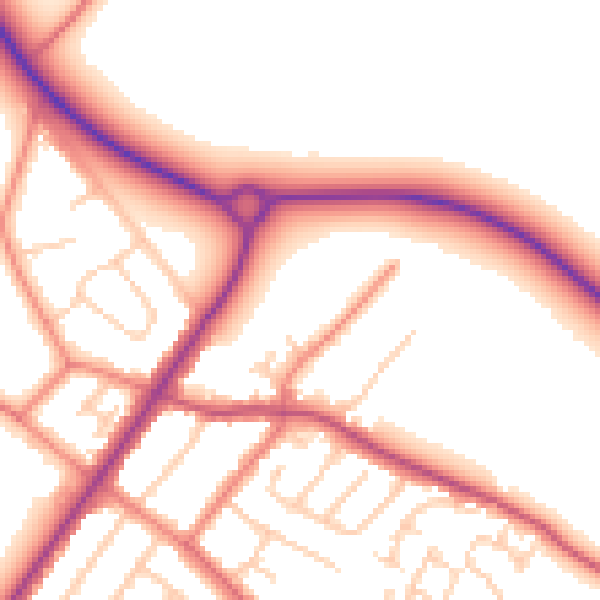 Daytime road noise heatmap for L23 4AD