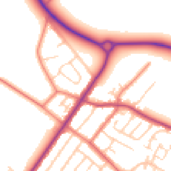 Daytime road noise heatmap for L23 4TD