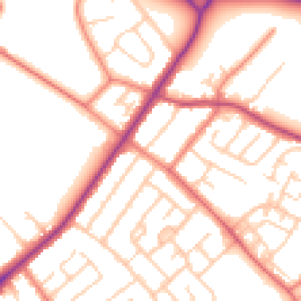 Daytime road noise heatmap for L23 4TE