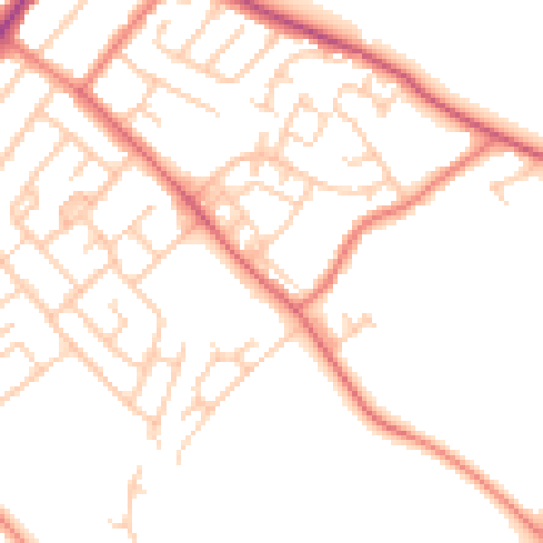 Daytime road noise heatmap for L23 4TG