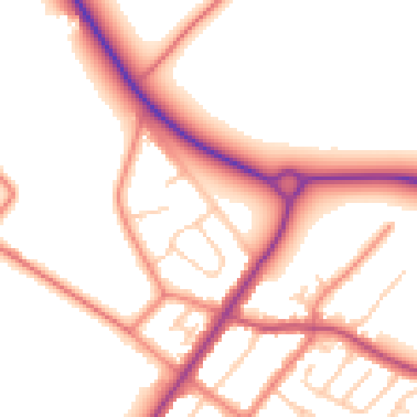 Daytime road noise heatmap for L23 4TH
