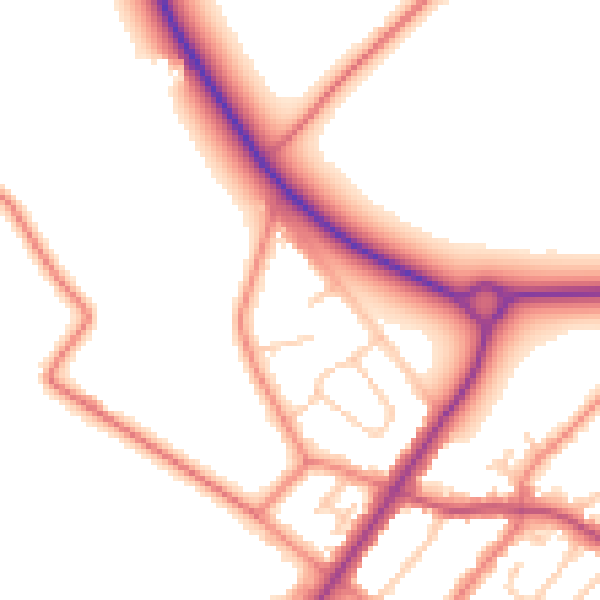Daytime road noise heatmap for L23 4TL