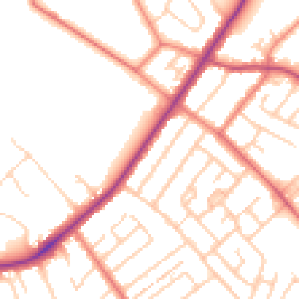 Daytime road noise heatmap for L23 4TW