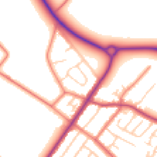 Daytime road noise heatmap for L23 4TZ