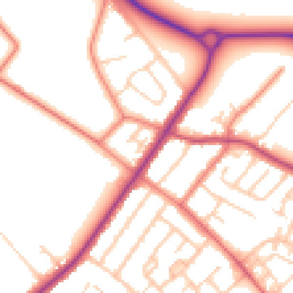 Daytime road noise heatmap for L23 4UB