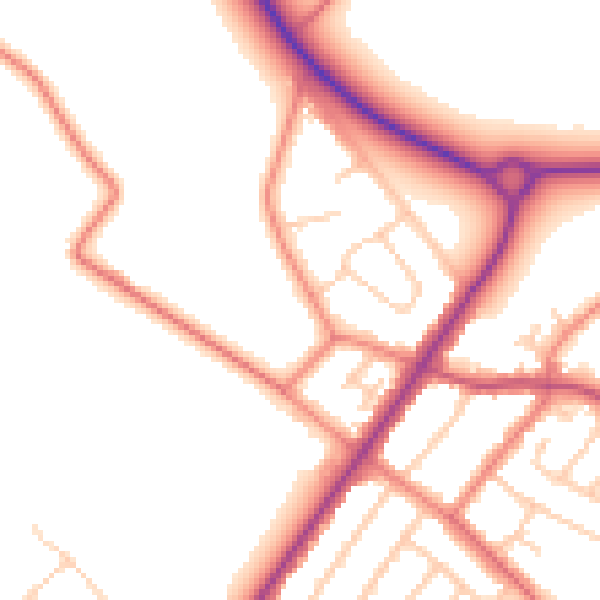 Daytime road noise heatmap for L23 4UE