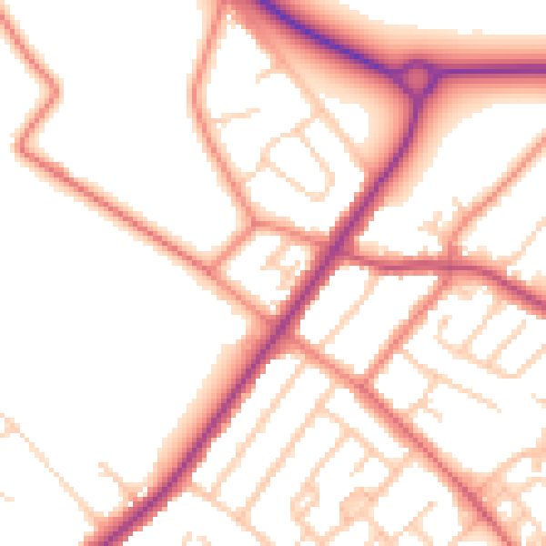 Daytime road noise heatmap for L23 4UQ