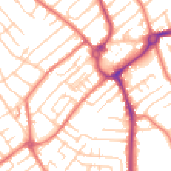 Daytime road noise heatmap for L23 5RX