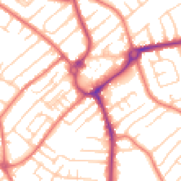 Daytime road noise heatmap for L23 5SR