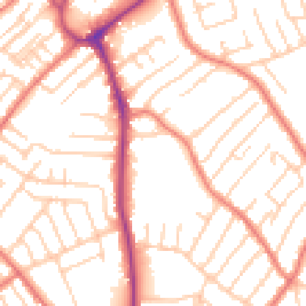Daytime road noise heatmap for L23 5TJ