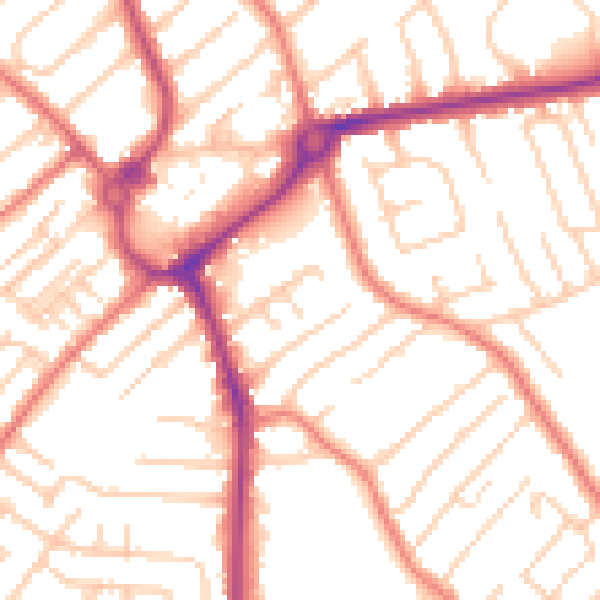 Daytime road noise heatmap for L23 5TL