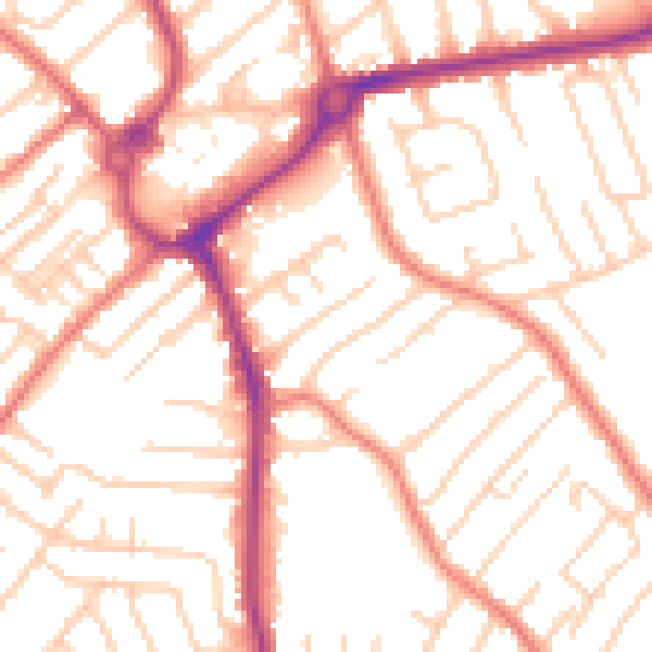 Daytime road noise heatmap for L23 5TR