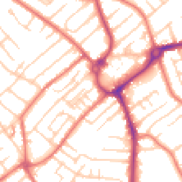 Daytime road noise heatmap for L23 5UE