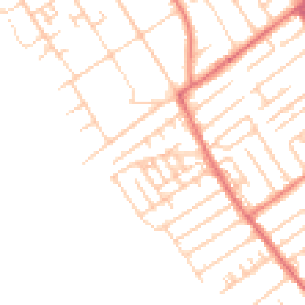 Daytime road noise heatmap for L23 6UZ
