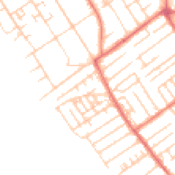 Daytime road noise heatmap for L23 6XE