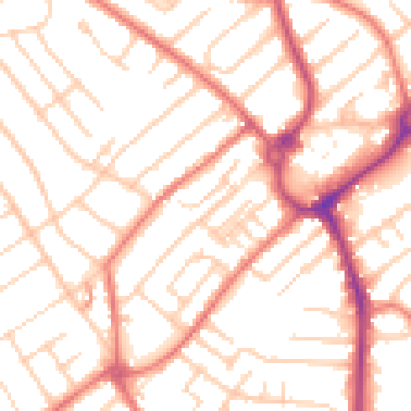 Daytime road noise heatmap for L23 7TN