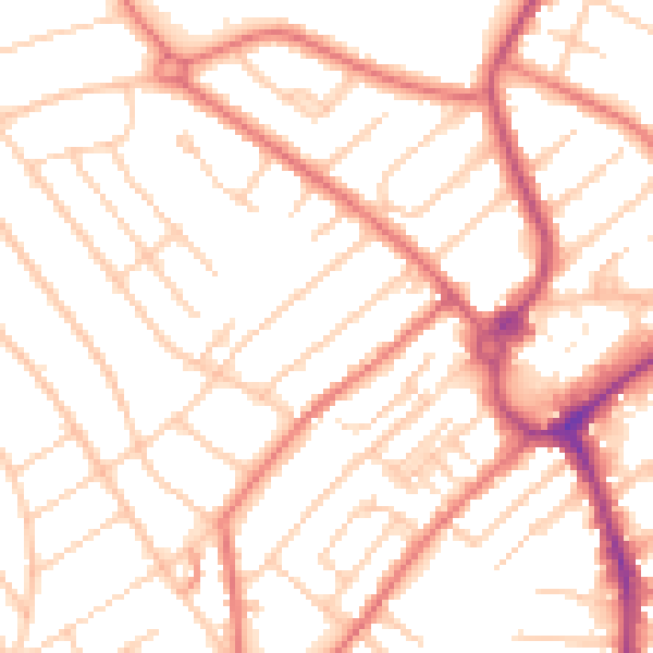 Daytime road noise heatmap for L23 7XN