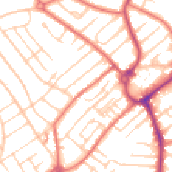 Daytime road noise heatmap for L23 7XT