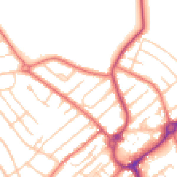 Daytime road noise heatmap for L23 7YE