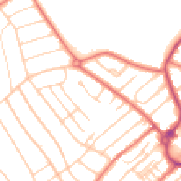 Daytime road noise heatmap for L23 7YJ
