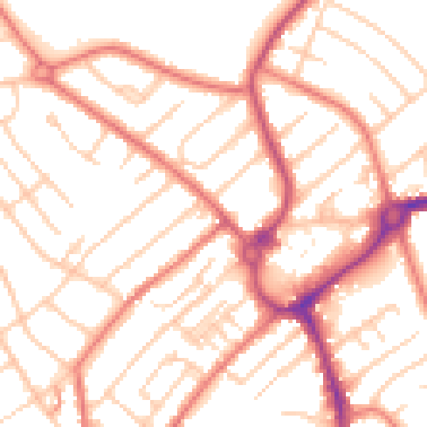 Daytime road noise heatmap for L23 7YX