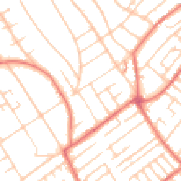 Daytime road noise heatmap for L23 8SQ