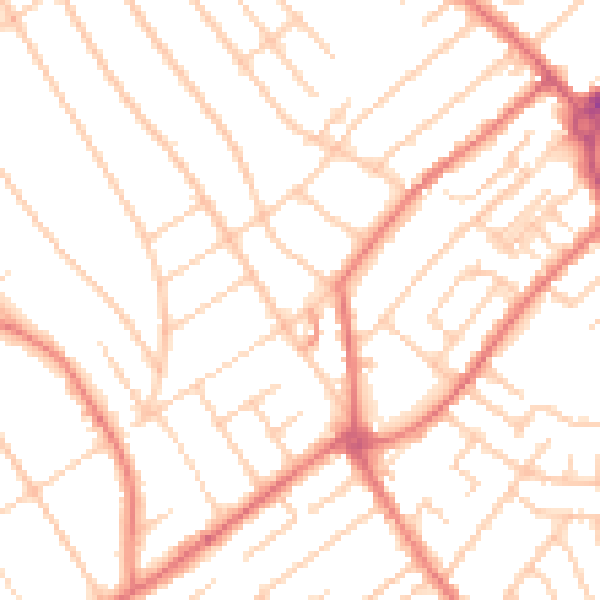 Daytime road noise heatmap for L23 8UJ