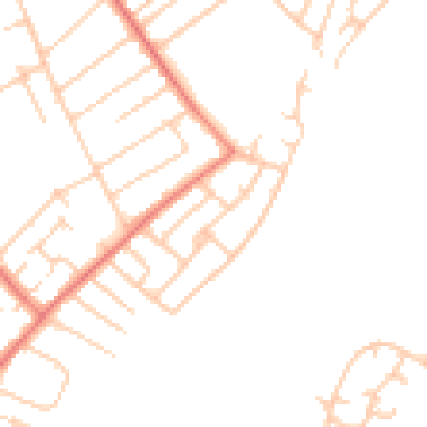 Daytime road noise heatmap for L23 9SY