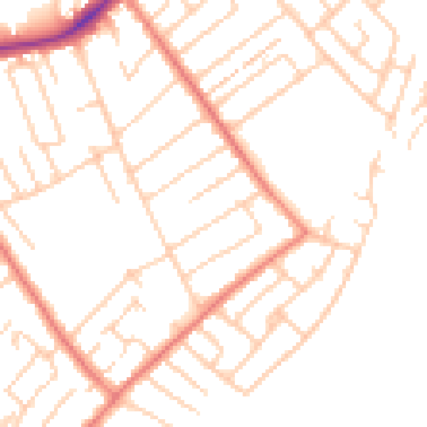 Daytime road noise heatmap for L23 9TN