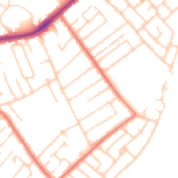 Daytime road noise heatmap for L23 9UA