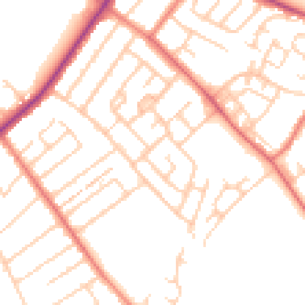 Daytime road noise heatmap for L23 9UL